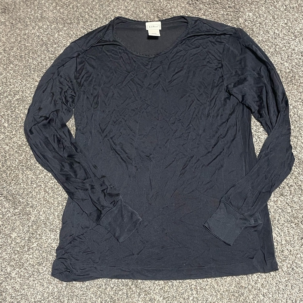 L.L. Bean Black Crew Neck Top